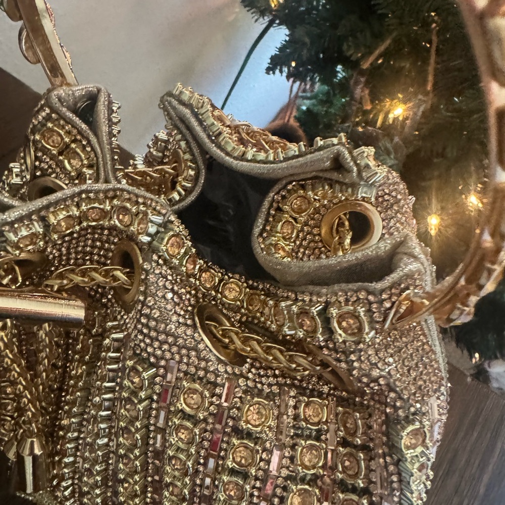 Gold Embellished Women's Bag - Picture 2 of 6